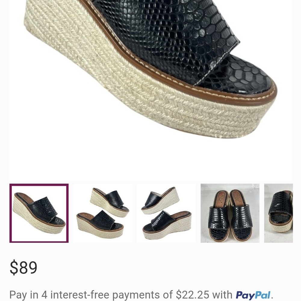 Black Wedge Sandals
